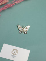 Mint Shell Butterfly Pearl Brooch