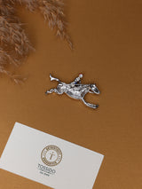 Silver Crystal Jockey Brooch
