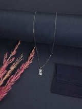Silver Sparkle Cat Pendant Necklace - TOSSIDO