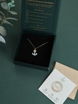 Blue Opal Anchor Pendant Necklace - TOSSIDO