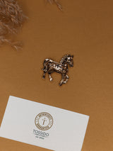 Red Crystal Prancing Horse Brooch