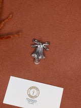 Silver Crystal Bell Pearl Brooch