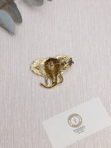 Pink Crystal Elephant Head Brooch