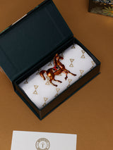 Copper Enamel Saddled Horse Brooch