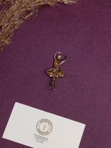 Red & White Enamel Ballerina Brooch