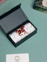 Red Enamel Gold Mane Horse Brooch