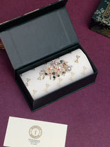Shell Flower & Pearl Spray Brooch