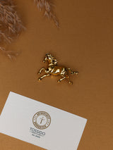 Gold Galloping Horse Brooch