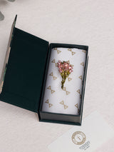 Pink Enamel Lily Bouquet Brooch
