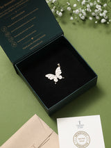 White Enamel Butterfly Pendant