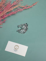 Silver Openwork Horse Head Brooch