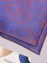 Blue & Rust Floral Woven Ascot & Pocket Square