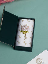 White & Pink Crystal Hydrangea Brooch