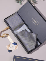 Multicolour Micro Floral Woven Ascot & Pocket Square