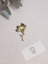 Yellow Enamel Magnolia Brooch