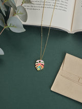 Rainbow Monstera Leaf Pendant Necklace - TOSSIDO