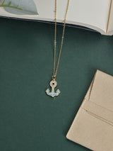 Blue Opal Anchor Pendant Necklace - TOSSIDO