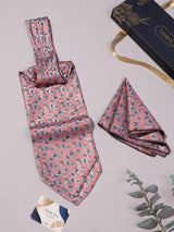 Silver Feather Woven Ascot & Pocket Square