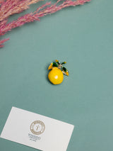 Yellow Enamel Lemon Brooch