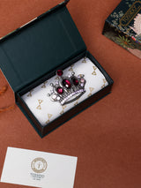Wine Crystal Crown Brooch