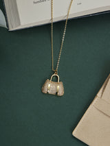 Gold Sparkle Handbag Pendant Necklace - TOSSIDO
