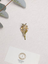 Pink Enamel Lily Bouquet Brooch