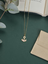 Pink Mother of Pearl Anchor Pendant Necklace - TOSSIDO