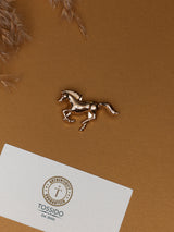 Rose Gold Running Horse Brooch