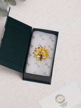 Gold Daisy & Crystal Bee Brooch