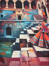 Gujarat Stepwell Maroon Printed Pocket Square - TOSSIDO