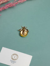 Yellow Enamel Lemon Brooch