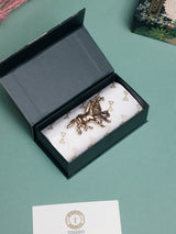 Antique Gold Twin Horses Brooch