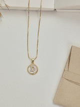 Gold Initial D Pendant Necklace - TOSSIDO