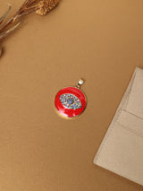 Red Evil Eye Coin Pendant with Blue Eye