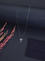 Silver Palm Tree Pendant Necklace - TOSSIDO