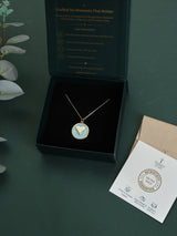 Aqua Heart Disc Pendant Necklace - TOSSIDO