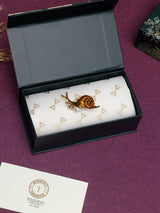 Gold Snail Amber Shell Brooch