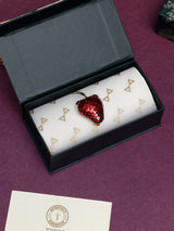Maroon Enamel Strawberry Brooch