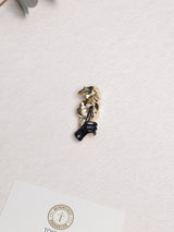 Gold & Black Hush Face Brooch
