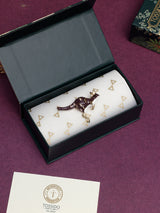 Brown & White Kangaroo Brooch