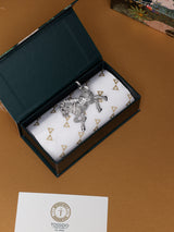 Silver Crystal Pave Horse Brooch