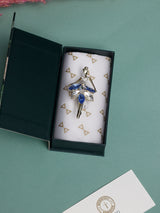 Blue Crystal Tutu Ballerina Brooch