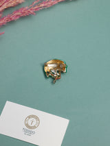 Green Frog Heart Brooch
