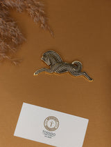 Gold Dotted Leaping Horse Brooch