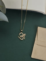 Gold Om Pendant Necklace - TOSSIDO