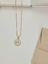 Gold Initial M Pendant Necklace - TOSSIDO