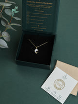 Gold Mother of Pearl Dolphin Pendant Necklace - TOSSIDO