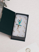 Turquoise Enamel Ballerina Brooch