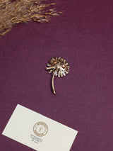 White & Blue Enamel Daisy Stem Brooch