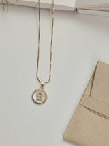 Gold Initial B Pendant Necklace - TOSSIDO